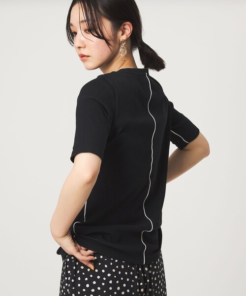 tシャツ 半袖 「WEB限定」「at ease」シアーテレコ バイカラー カットソー レディース | green label relaxing