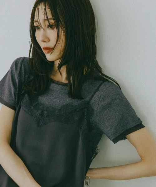 GLOBAL WORK（グローバルワーク） tシャツ 半袖 フェイクレイヤードT