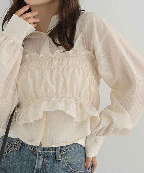 「Freesia by andme」 キャミソールブラウス FREE グリーン レディース_画像5