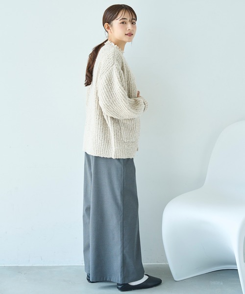 「mil」 ニットカーディガン ONE SIZE チャコールグレー レディース_画像2