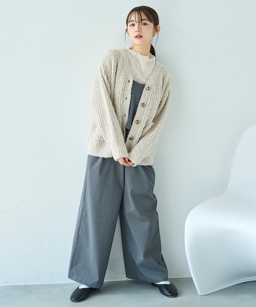 「mil」 ニットカーディガン ONE SIZE チャコールグレー レディース_画像5