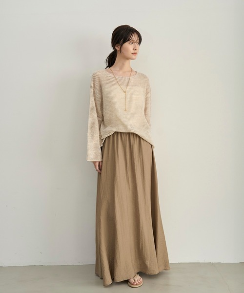 meilmada ロング スカート 麻混ロングフレアスカート : ZOZOTOWN Yahoo