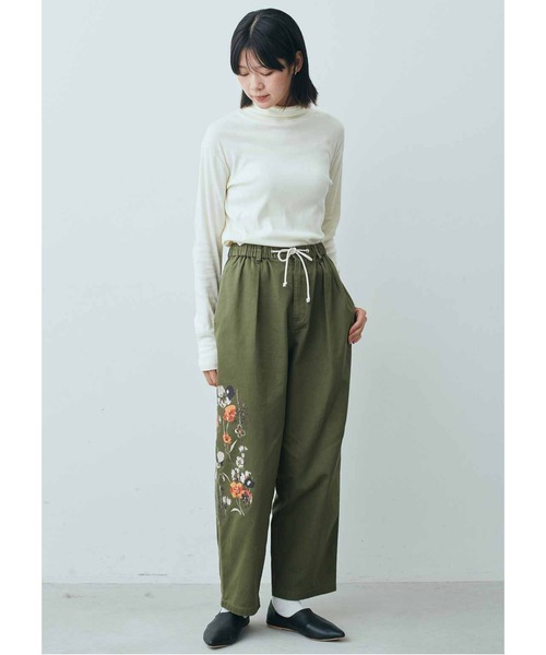 「MEDE19F」 「MULHOUSE」イージーパンツ X-LARGE カーキ レディース_画像7