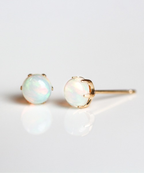 cui-cui（キュイキュイ） ピアス オパール ラウンド ピアス | K18