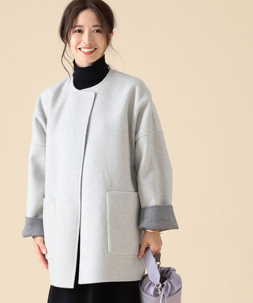 スタッフレ アウター ZOZOTOWN PayPayモール店 - 通販 - PayPayモール Demi-Luxe BEAMS / ベルト付き リバーコート グレー