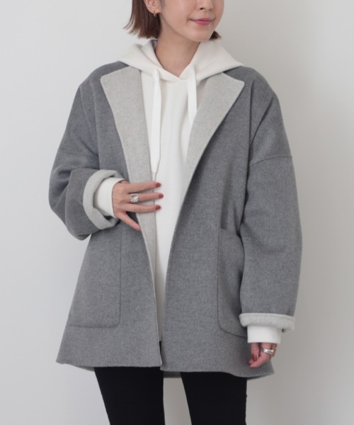 スタッフレ アウター ZOZOTOWN PayPayモール店 - 通販 - PayPayモール Demi-Luxe BEAMS / ベルト付き リバーコート グレー
