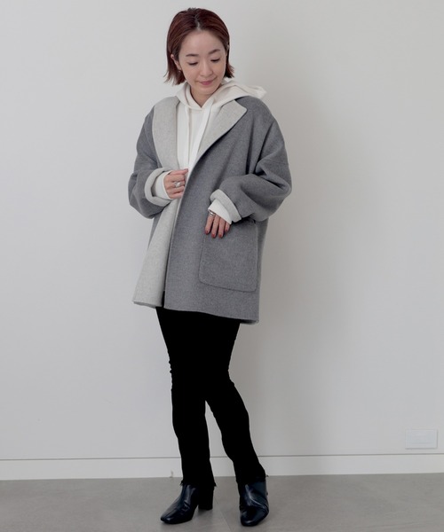 スタッフレ アウター ZOZOTOWN PayPayモール店 - 通販 - PayPayモール Demi-Luxe BEAMS / ベルト付き リバーコート グレー