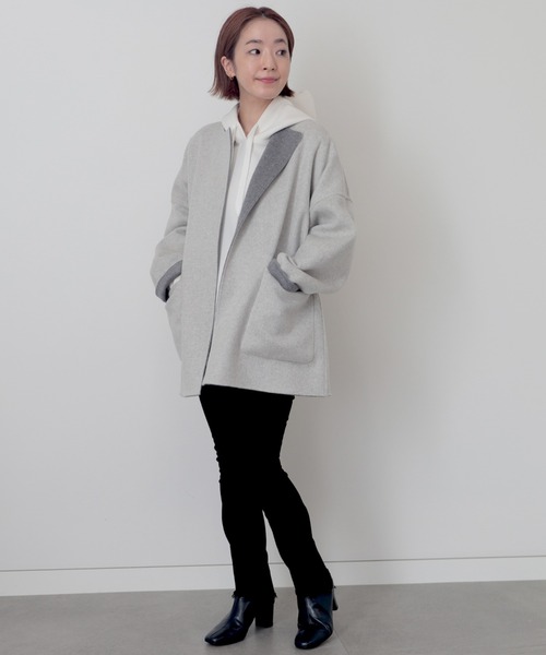 スタッフレ アウター ZOZOTOWN PayPayモール店 - 通販 - PayPayモール Demi-Luxe BEAMS / ベルト付き リバーコート グレー