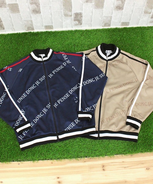 【美品】　メンズPGG 総柄 ジップアップ ジャケット TopIsm（トップイズム） ゴルフ ゴルフ 総柄ロゴジップアップ