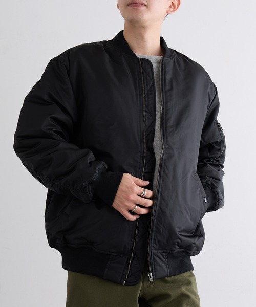 ゆ　Spick & Span パデッドフライトブルゾン　ブラック　MA1 パデッドフライトブルゾン（中綿・キルティング）｜Spick & Span