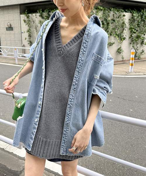 【upper hights / アッパーハイツ】THE ESSENSE ダメージ Spick＆Span シャツ ブラウス 「upper hights / アッパーハイツ