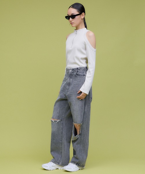 THINGS THAT MATTER デニムパンツ THINGS THAT MATTER ジーンズ デニム デニムパンツ KNEE CUTTING