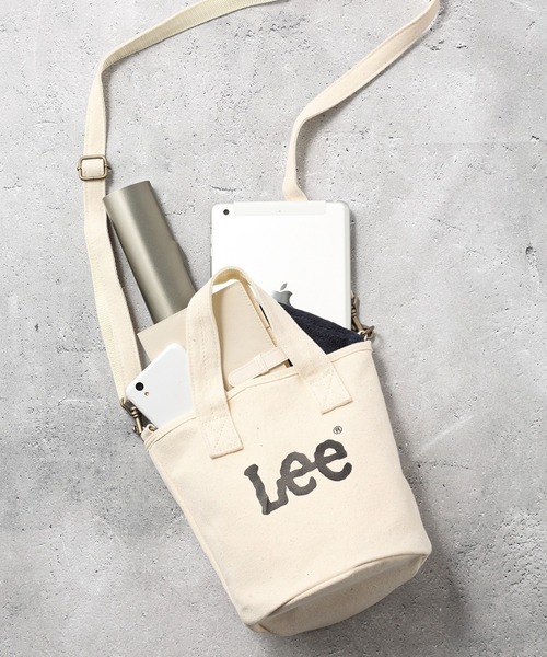 バケツ型バッグ Lee ショルダーバッグ バッグ Lee/リー キャンバス プリントロゴ