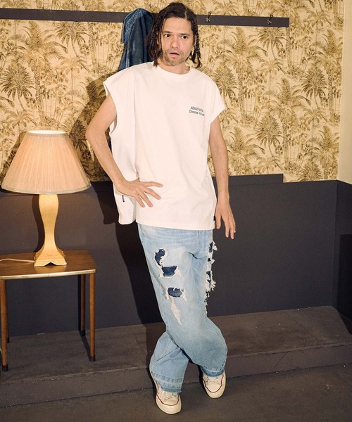 ADAM PATEK tシャツ ADAMPATEK/logo embroidery sleeveless/ロゴ