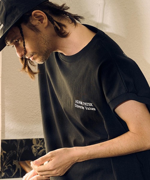 tシャツ 「ADAMPATEK/アダムパテック」logo embroidery sleeveless/ロゴ刺繍、プリントノースリーブTシャツ レディー ADAM PATEK tシャツ ADAMPATEK/logo embroidery sleeveless/ロゴ