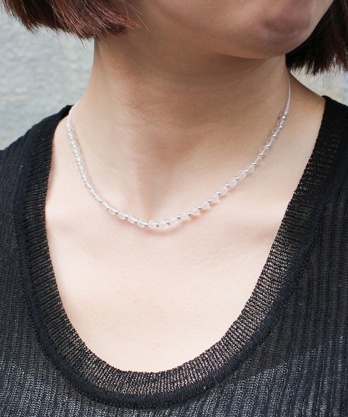 sfy ネックレス マットクリスタルビーズネックレス/crystal quartz