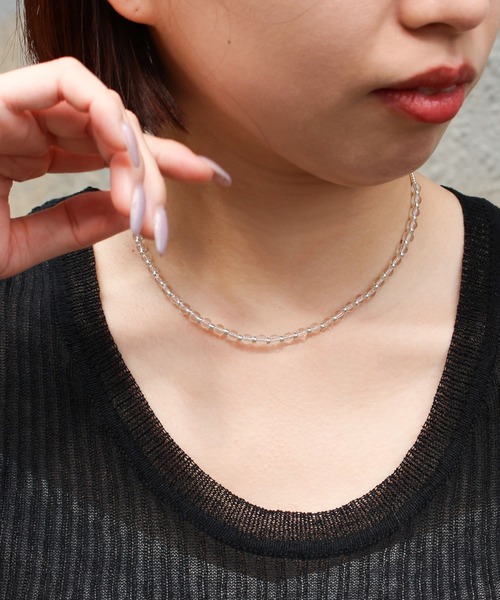 sfy ネックレス マットクリスタルビーズネックレス/crystal quartz