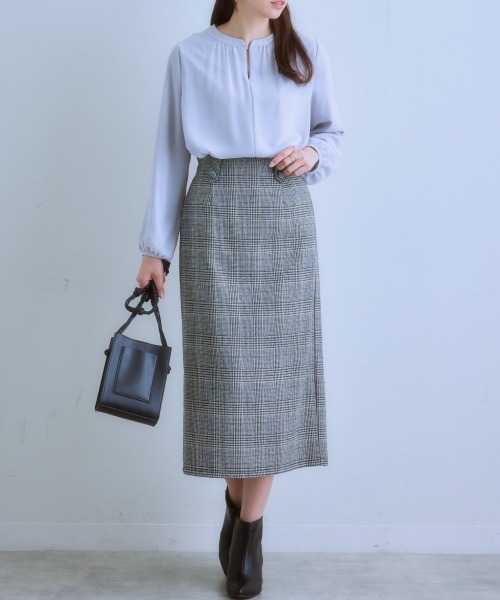 7days Life Styling スカート チェック柄ミディ丈スカート