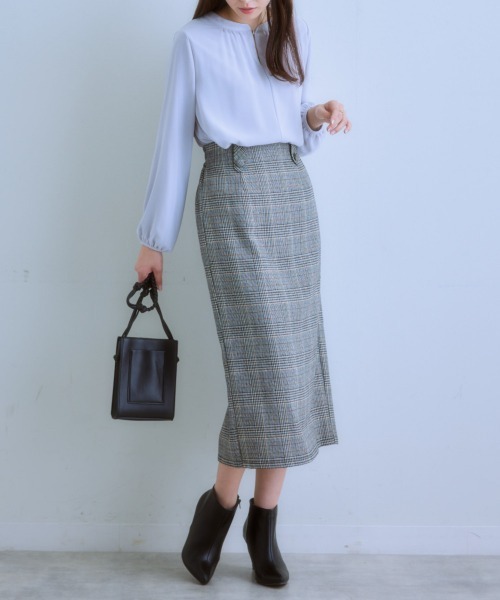 ZIMMERMANN ミディ丈スカート チェック柄【関税なし】 ZIMMERMANN リネン＆コットン混 ミディ丈スカート チェック柄