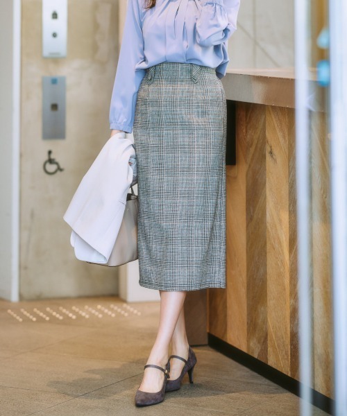 7days Life Styling スカート チェック柄ミディ丈スカート