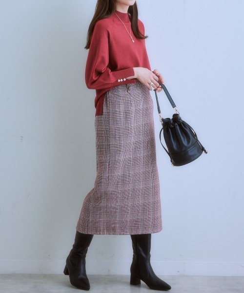 7days Life Styling スカート チェック柄ミディ丈スカート
