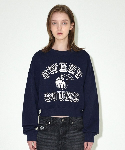トレーナー スウェット 「mahagrid/マハグリッド」 SWEET SOUND CROP SWEATSHIRT/スウィートサウンド クロップ スウ MAHAGRID トレーナー スウェット 「mahagrid/マハグリッド