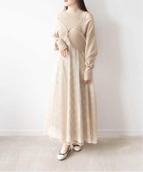RANDA チュールボレロワンピース RANDA ワンピース チュールドッキングボレロワンピース