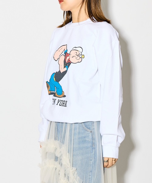 オリーブ ポパイ ヴィンテージ スウェット キャラクター '90s レディース 古着 90s UK製 Popeye ポパイ＆オリーブ ダンス