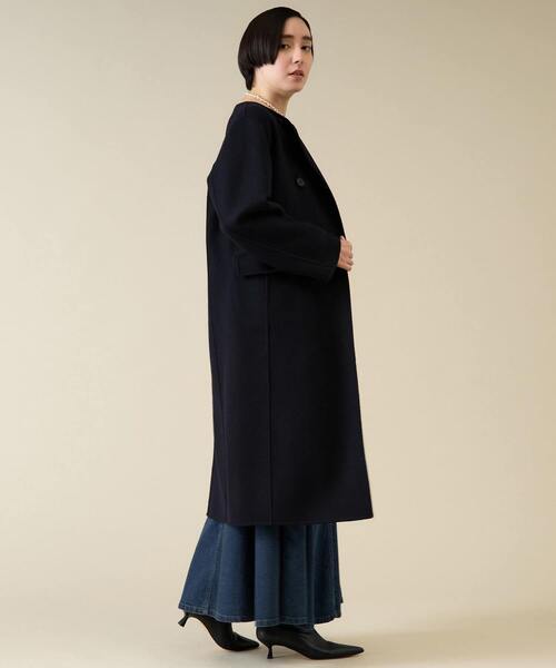 martinique ステンカラーコート ノーカラーロングコート レディース  