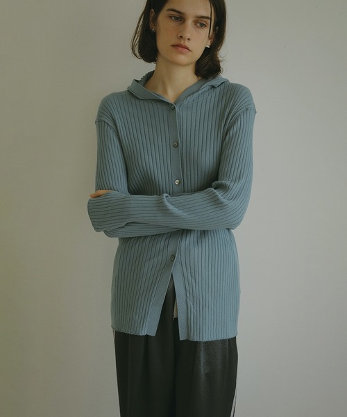 MANOF（マノフ） ニット セーター HOODIE RIB KNIT TOPS レディース