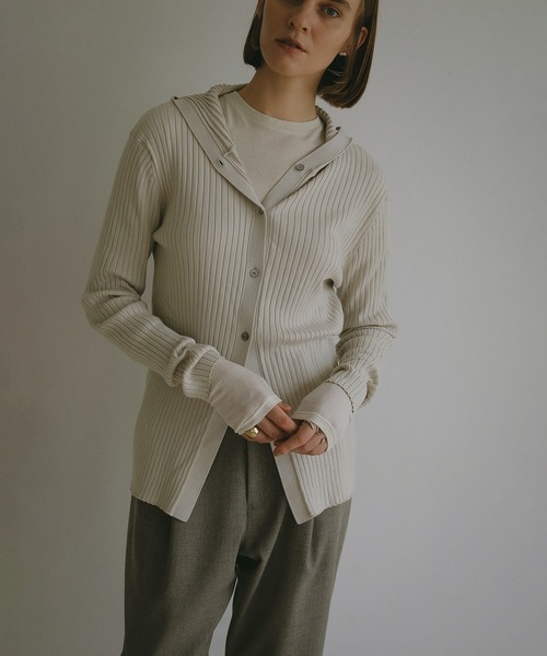 MANOF（マノフ） ニット セーター HOODIE RIB KNIT TOPS レディース