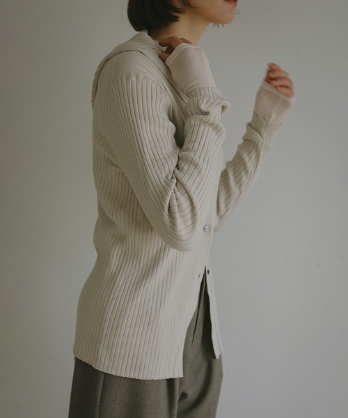MANOF(マノフ) ニット セーター HOODIE RIB KNIT TOPS レディース MANOF(マノフ) ニット セーター HOODIE RIB KNIT TOPS レディース