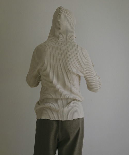 MANOF（マノフ） ニット セーター HOODIE RIB KNIT TOPS レディース