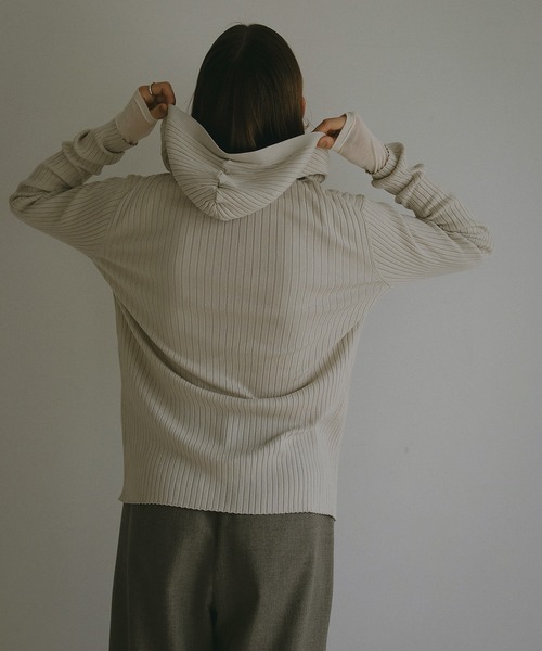 MANOF（マノフ） ニット セーター HOODIE RIB KNIT TOPS レディース