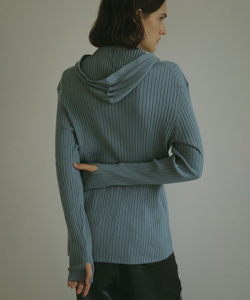 MANOF（マノフ） ニット セーター HOODIE RIB KNIT TOPS レディース