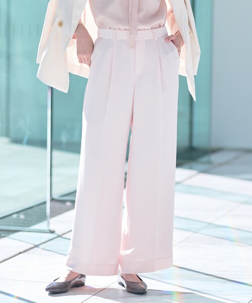 全信頼を寄せる INDIVI スラックス パンツ 「着る日傘/遮熱/UVケア」ワイド スーツ・フォーマル・ドレス