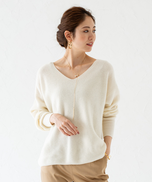 Loungedress 「LOUNGEDRESS」 Vネックニット FREE グレー Loungedress 「LOUNGEDRESS」 Vネックニット FREE グレー