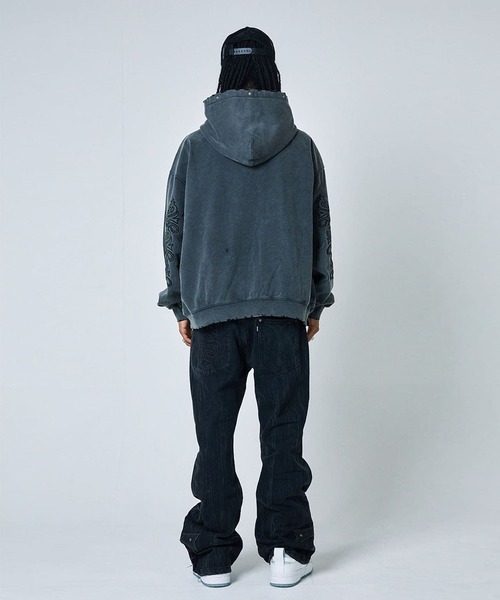 パーカー フーディ｜Studs Cross Patch Zip Hoodie｜SUPPLIER メンズ レディース