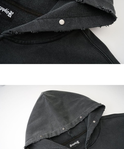 パーカー フーディ｜Studs Cross Patch Zip Hoodie｜SUPPLIER メンズ レディース