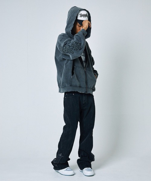 パーカー フーディ｜Studs Cross Patch Zip Hoodie｜SUPPLIER メンズ レディース