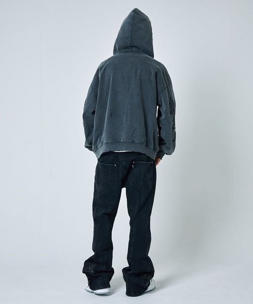 パーカー フーディ｜Studs Cross Patch Zip Hoodie｜SUPPLIER メンズ レディース