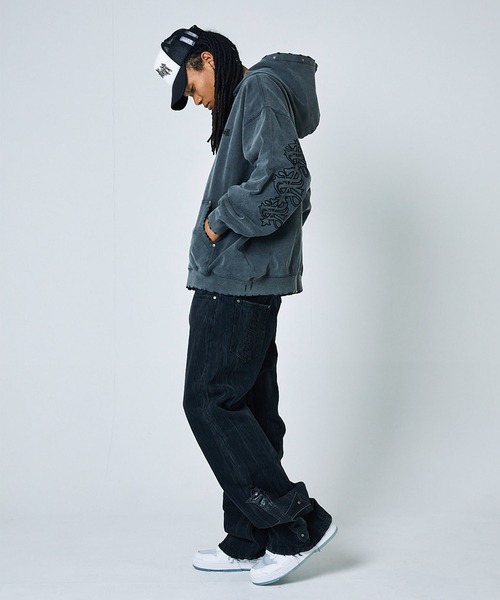 パーカー フーディ｜Studs Cross Patch Zip Hoodie｜SUPPLIER メンズ レディース