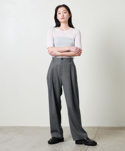 UNITED ARROWS パンツスーツ 40サイズ グレー MARW UNITED ARROWS スラックス パンツ 「MARW ARROWS」タック