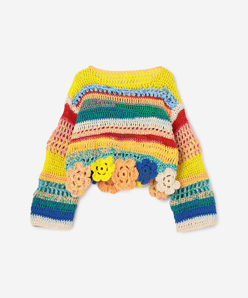 ニット セーター A MENDA | フラワーモチーフ クロシェニット WOMEN レディース Bshop｜A MENDA | フラワーモチーフ クロシェニット WOMEN