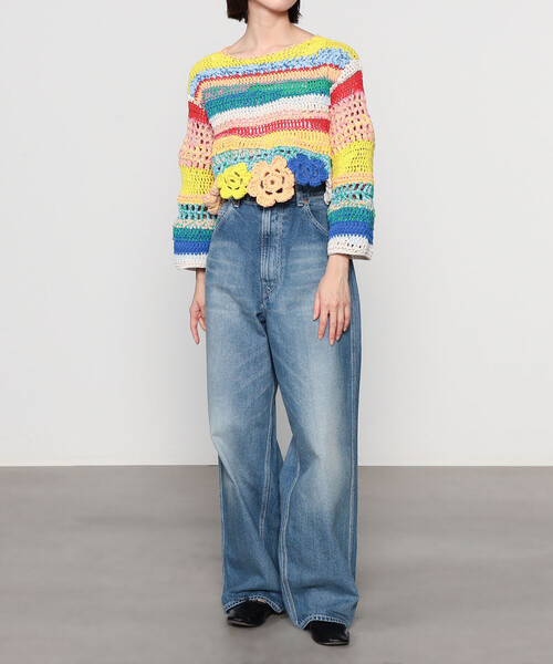 ニット セーター A MENDA | フラワーモチーフ クロシェニット WOMEN レディース Bshop ニット セーター A MENDA | フラワーモチーフ クロシェ