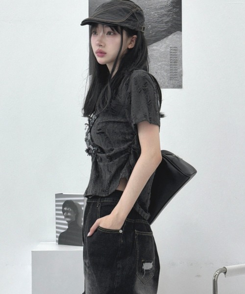 tシャツ ダメージバタフライTシャツ レディース KsG tシャツ ダメージバタフライTシャツ レディース : ZOZOTOWN