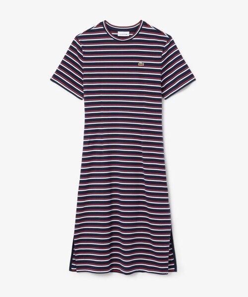 ラコステLACOSTE ボーダーTシャツドレス　B級品ワンピース LACOSTE ワンピース バイカラーボーダーTシャツドレス