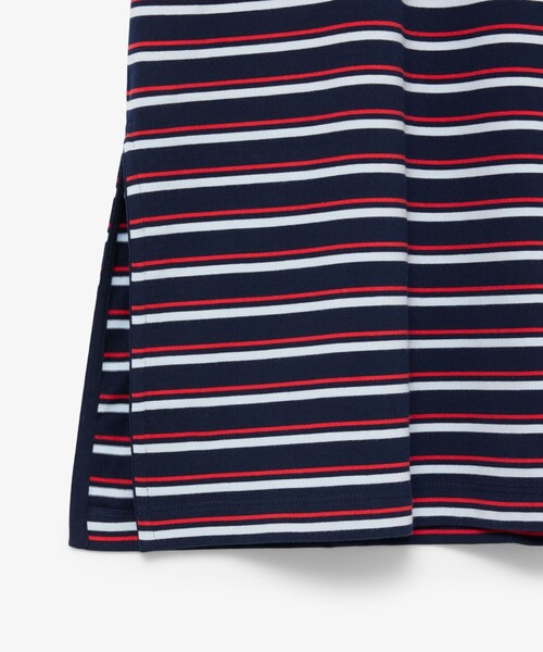 LACOSTE ワンピース バイカラーボーダーTシャツドレス / フレア