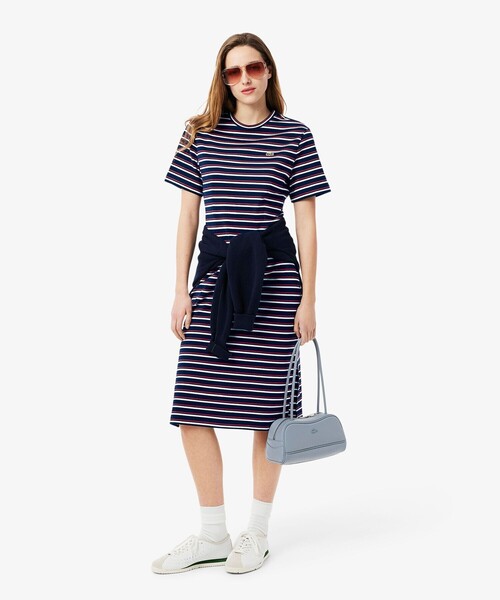 ラコステLACOSTE ボーダーTシャツドレス　B級品ワンピース LACOSTE ワンピース バイカラーボーダーTシャツドレス