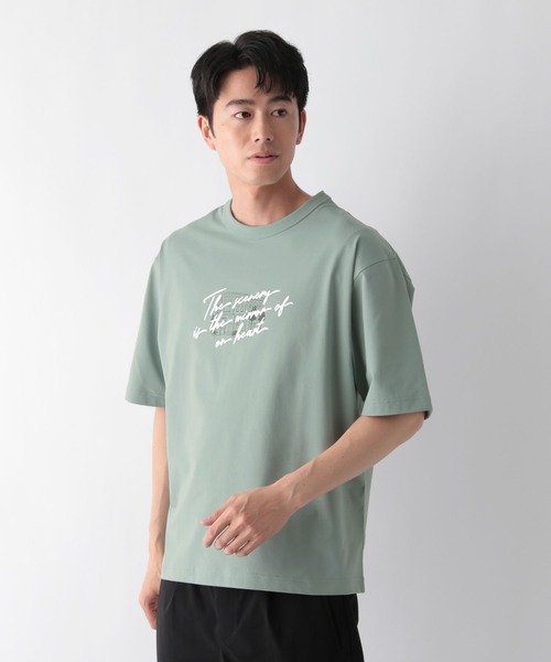 ★DOMINANT★Sulfur washing プリント 半袖 Tシャツ GLOBAL WORK tシャツ サラサラ快適DRYTシャツ/プリント/半袖